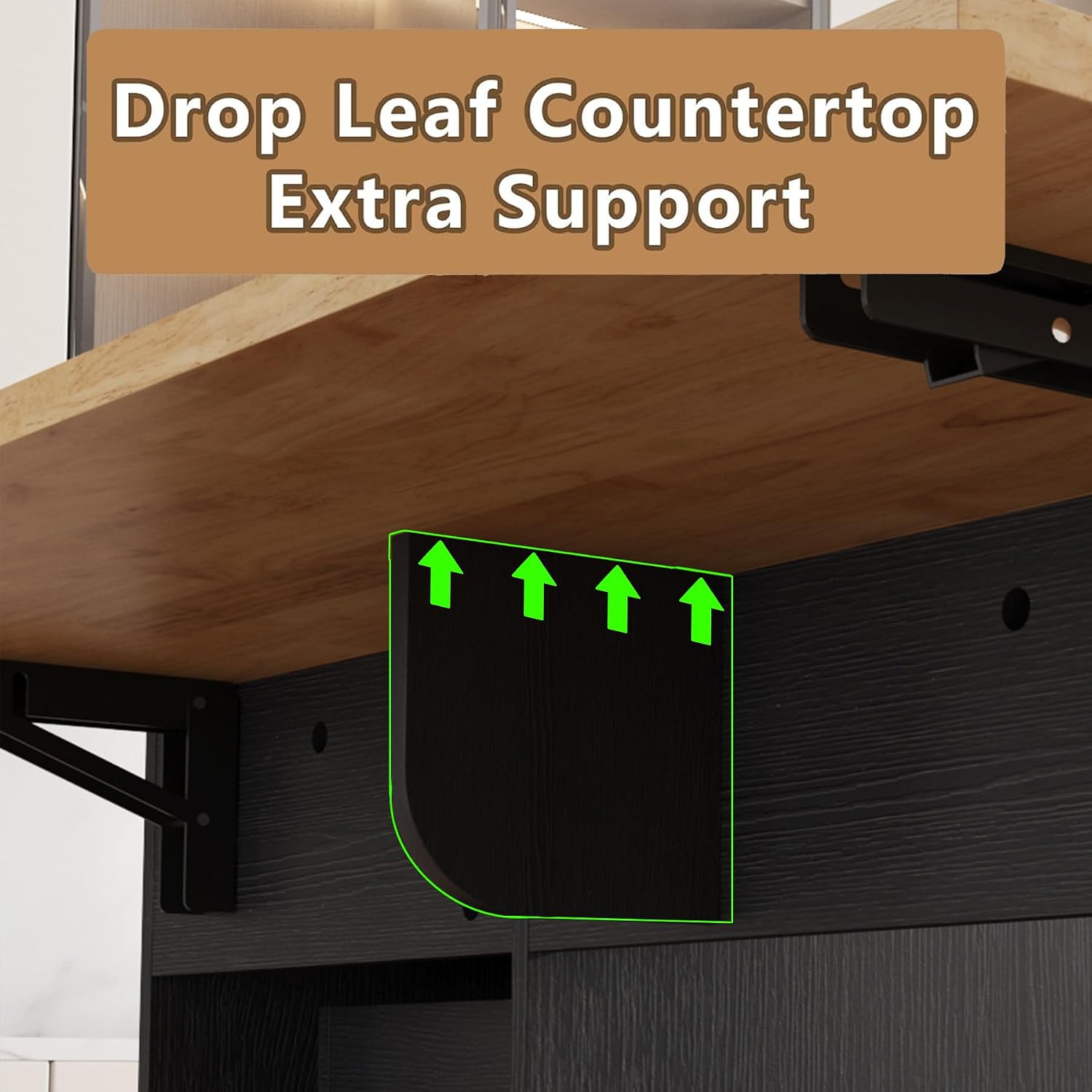 ASTRONAPE Kitchen Island (Black, Model 2)