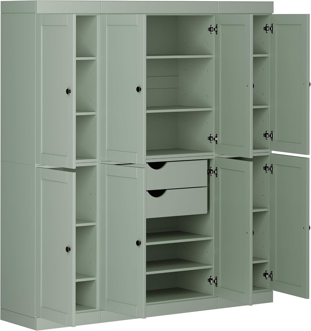Palace Imports Solid Wood Pantry Cabinet – 71.5" Tall x 65" Wide - ...