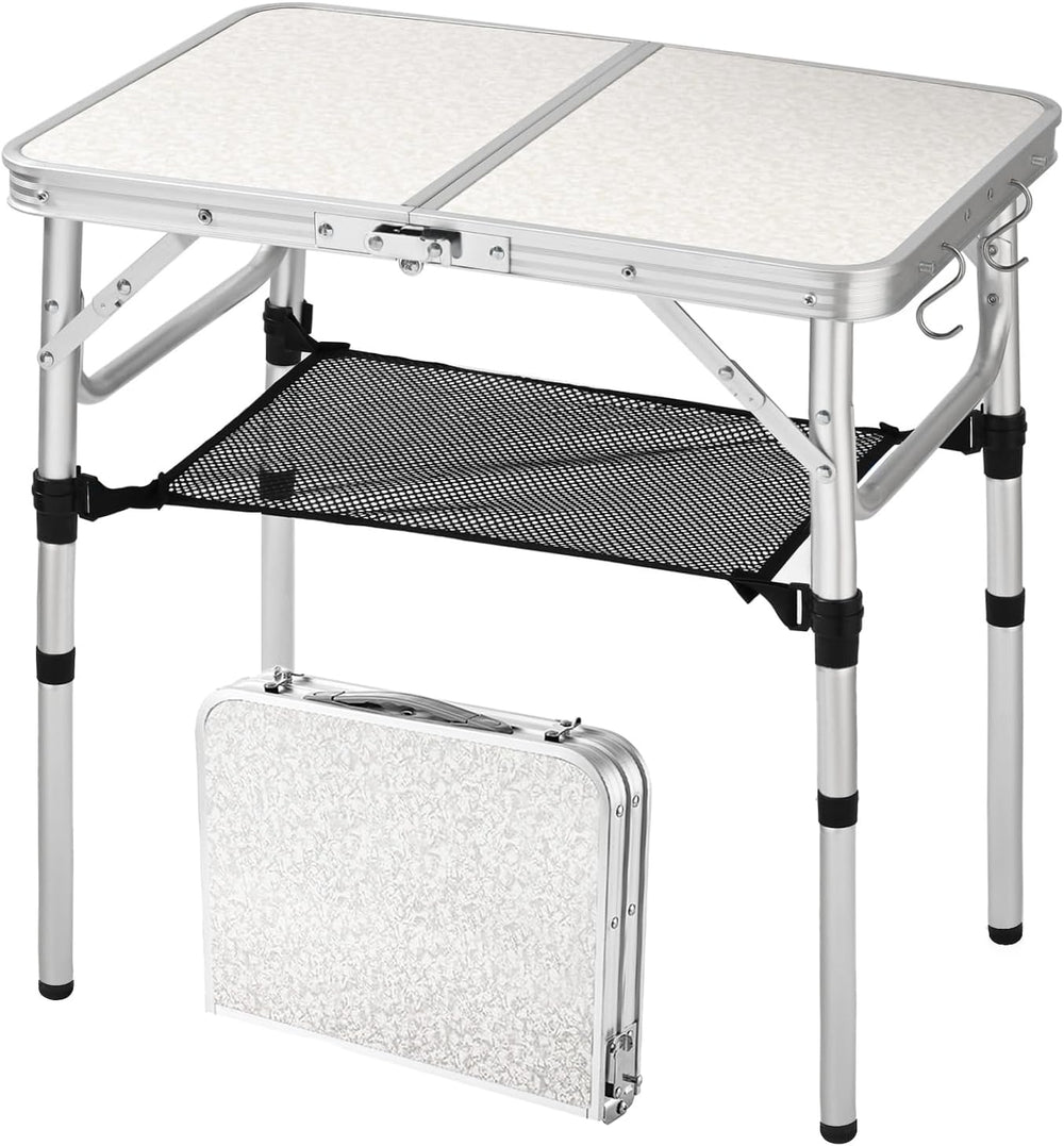 YihuiKo Folding Camping Table with Adjustable Height, Small Portable Table