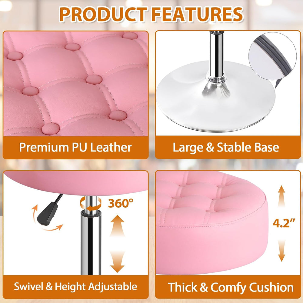 SUPER DEAL Vanity Stools for Makeup, Vanity Ottoman Chair with Adjustable Hei...