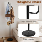 Giantex Heavy-Duty Coat Rack Freestanding, 69" Metal Cactus Clothes Stand with 8-Hook & 2 Height Options, Weight Base, Modern Coat Tree Hanger Stand for Bags, Purse Hat Rack Entryway, Bedroom, Office