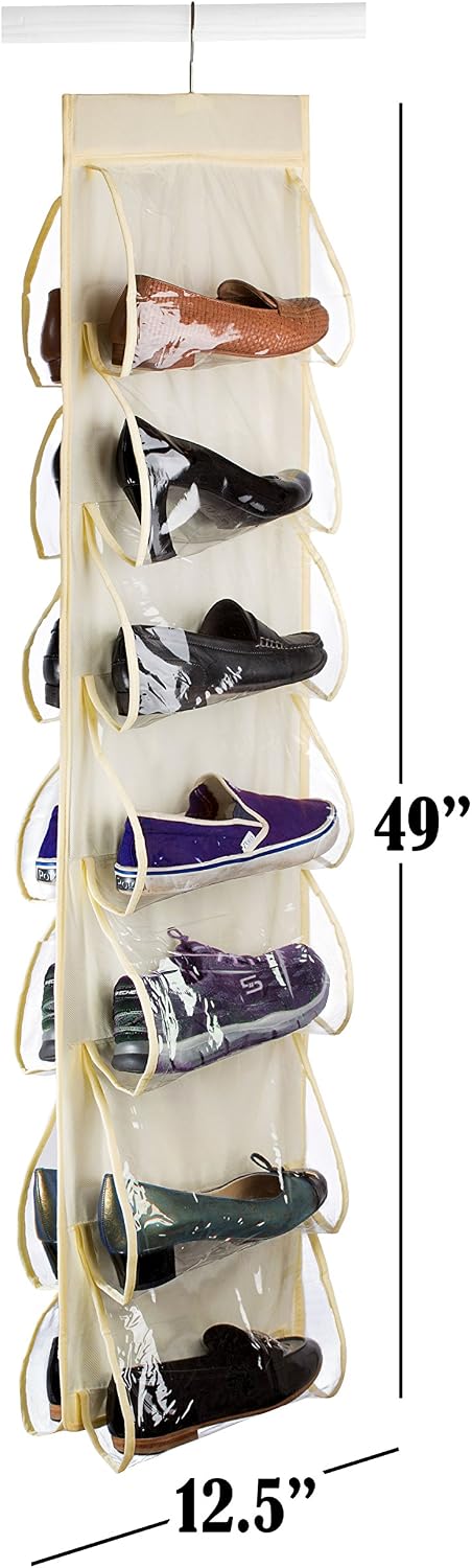 Handy Laundry Hanging Shoe Organizer - 14 Pockets - Clear Pockets Will Protect Your Shoes, Handbags, Purse & Enable You to Find Them Easily. Hang it in a Closet to Keep Your Closet Neat & Organized.