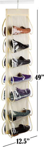 Handy Laundry Hanging Shoe Organizer - 14 Pockets - Clear Pockets Will Protect Your Shoes, Handbags, Purse & Enable You to Find Them Easily. Hang it in a Closet to Keep Your Closet Neat & Organized.