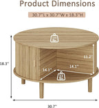TV Stand and Coffee Table Set of 2,Entertainment Center with Large Storage Cabinet & Open Shelves,86.6'' Modern TV Console,Wood Center Tables for Bedroom, Home Office,Natural