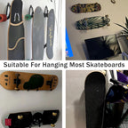 Upgraded Skateboard Wall Mount Skateboard Hanger, Skateboard and Longboard Wall Rack, Skate Board Holders-Lengthen