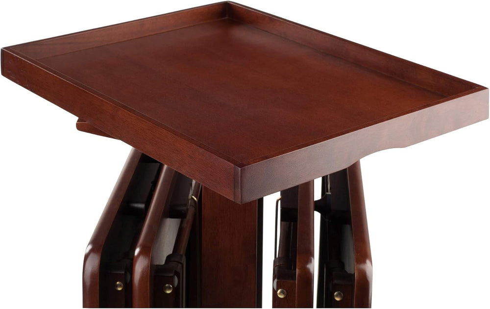Winsome 6-Piece Snack Table, Walnut (94828) | Easy to Store Portable Fold Up ...