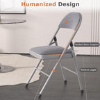 VECELO 5-Piece Folding Card Table Square and Chair Set with Collapsible Legs & Vinyl Upholstery,Portable for Indoor & Outdoor, Black & Dark Grey