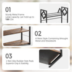 3-Tier CD Holder for 120 CDs, Wooden and Metal CD Storage Rack For DVDs | Top Shelf Shows Favorite Album Art, Open Tiers Keep CDs and DVDs Sorted For Retro Music Corners