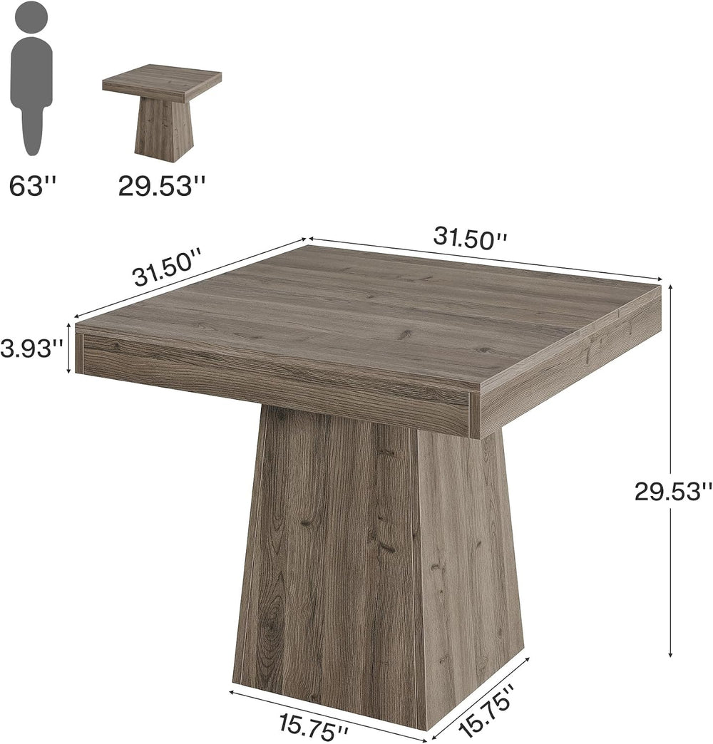 Tribesigns Square Dining Table for 4, 31.5-Inch Small Kitchen Table with Stur...