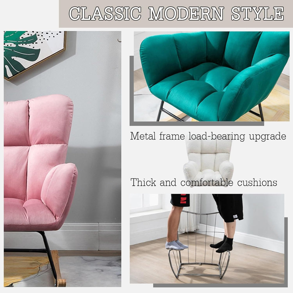 Modern Indoor Bedroom Rocking Chair with Cushion, Indoor Bedroom Upholstered ...