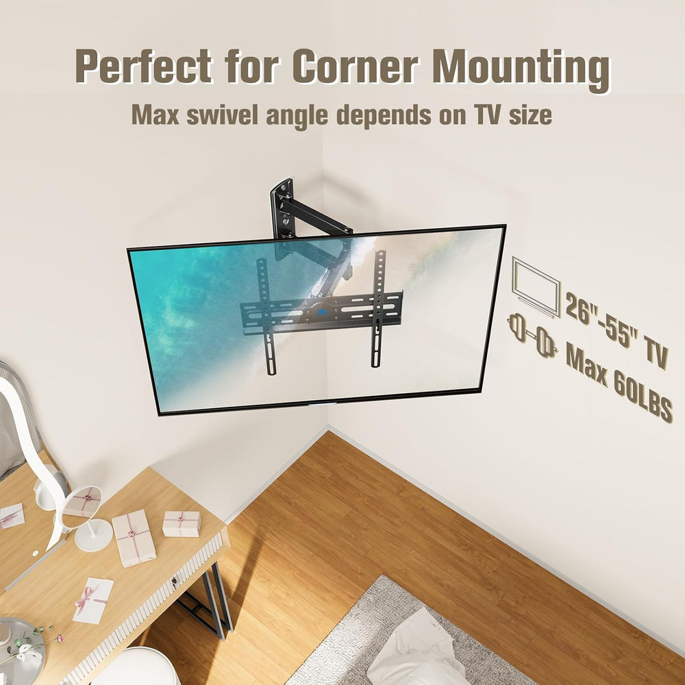 Mounting Dream TV Wall Mount Swivel and Tilt for 26-55 Inch TV up to 60 lbs |...