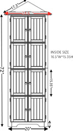 4-Tier 72" Tall Corner Pantry Cabinet with 8 Doors, Large Storage Organizer for Kitchen, Living Room, Bathroom & Farmhouse Decor (Oak)