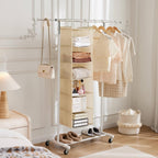 MAX Houser 6 Tier Shelf Hanging Closet Organizer, Closet Hanging Shelf with 2 Sturdy Hooks for Storage,2 Pack, Foldable (Yellow)