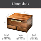 Shanik Wooden Jewelry Box for Women – Elegant Organizer with Ring Cushions, Pull-Out Drawers & Necklace/Earring Storage, Compact Gift for Jewelry Lovers