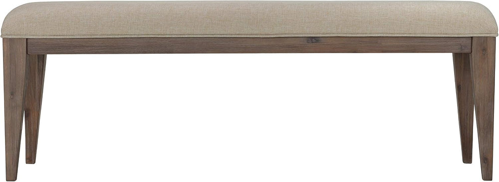 Cortesi Home Leno Bench with Neutral Linen Fabric