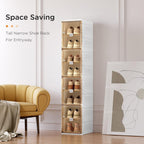 ANTBOX Shoe Organizer Storage Box, Portable Folding Shoe Rack for Closet with Magnetic Clear Door,Large Sneaker Cabinet Bins Sturdy Easy Assembly 8 Layers-8 Grids