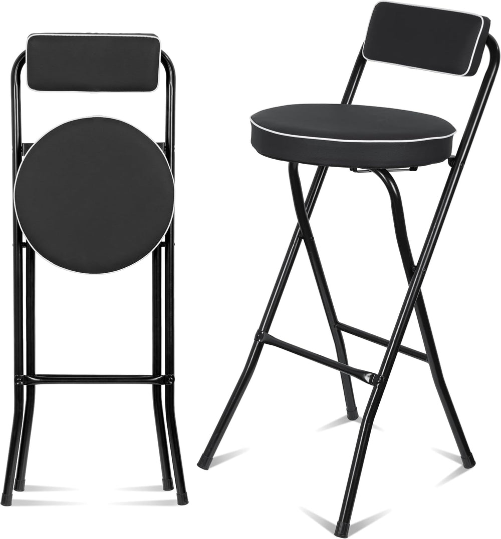 Folding Bar Stool with Footrest 1PCS Tall Folding Stool Foldable Chair