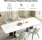 Nalupatio Modern Dining Chairs Set of 6, Comfy Dining Room Chairs with Thick Cushions, Upholstered Fabric Kitchen Side Chairs with Metal Legs, Grey