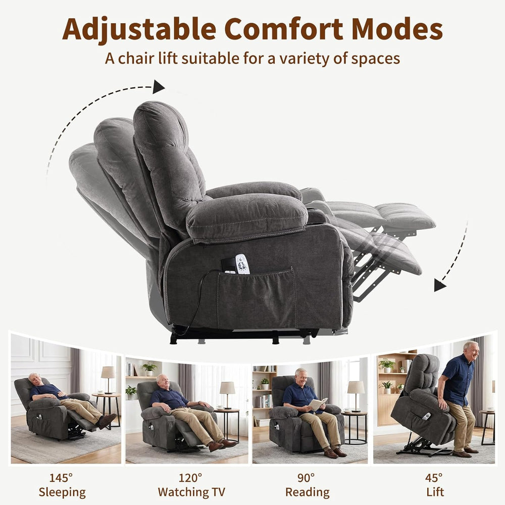 Power Lift Recliner Chair for Elderly with Massage and Heat, Comfortable Elec...