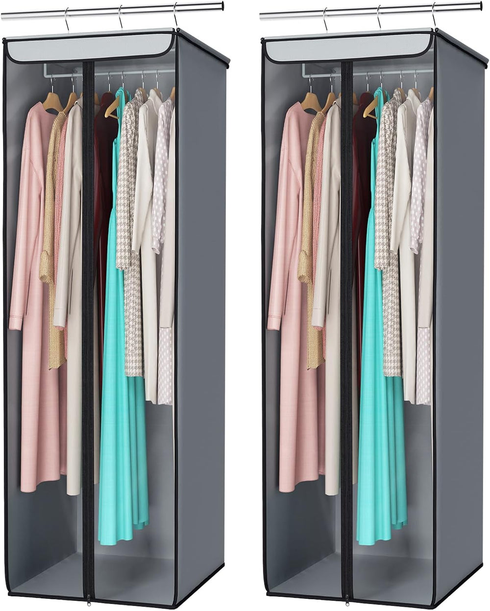 Univivi Garment Bags for Hanging Clothes, Large Clothes Storage Bags Closet O...