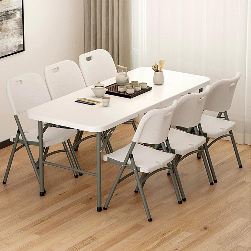 Folding Chair 4 Pack, Plastic Panel Folding Sturdy Metal Foldable, Outdoor and Indoor, for Home, Office,