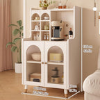 Pantry Storage Cabinet with Doors and Shelves, Food Pantry Cabinet, Farmhouse Coffee Bar Station with Doors and Shelves, for Dining Room, Living Room(Black,135x60cm/53.1x23.6in)