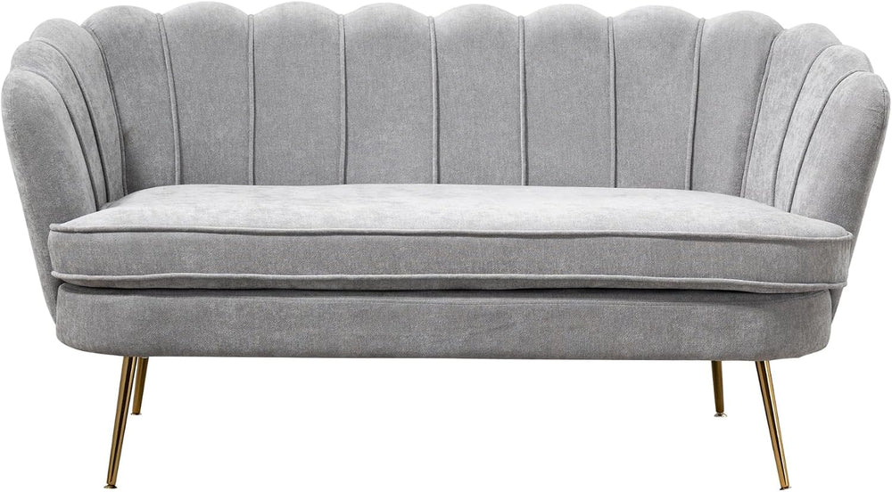 59'' Loveseat Sofa, Modern Chenille 2-Seater Sofa with Golden Legs, C...