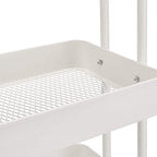 Amazon Basics 3-Tier Rolling Utility or Kitchen Cart, Lockable Wheels, Multifunctional Storage, White