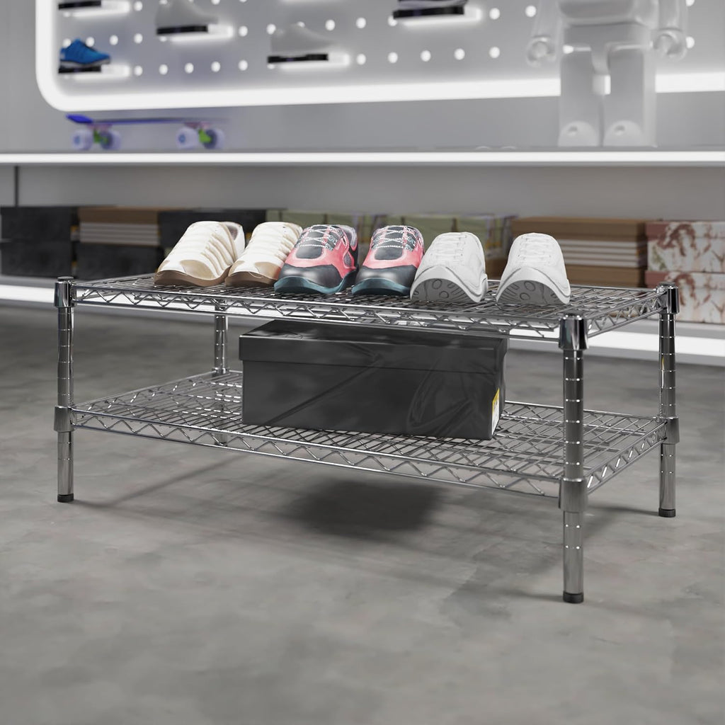 18" Deep x 36" Wide x 14" Height Wire Shelving Kit | 2-Tier | NSF Commercial Storage Rack Unit