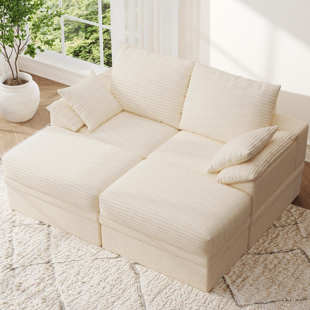 71" Modular Sectional loveseat Sofa Boneless Couch with Storage，2 Seat C...