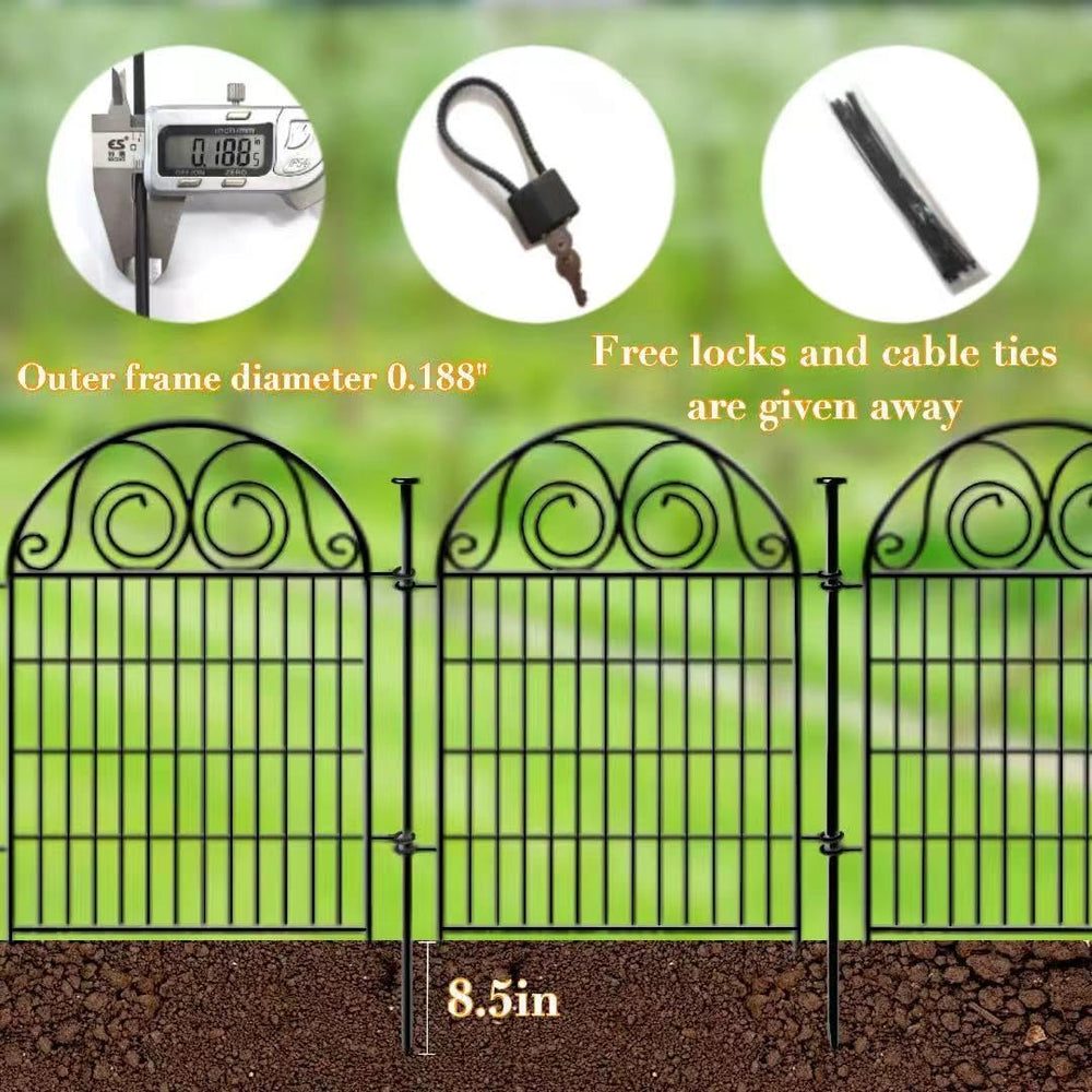 Getlay Tall Garden Animal Barrier Fence with Gate, 36 in(H)×17.5 Ft(L) 8 Pane...