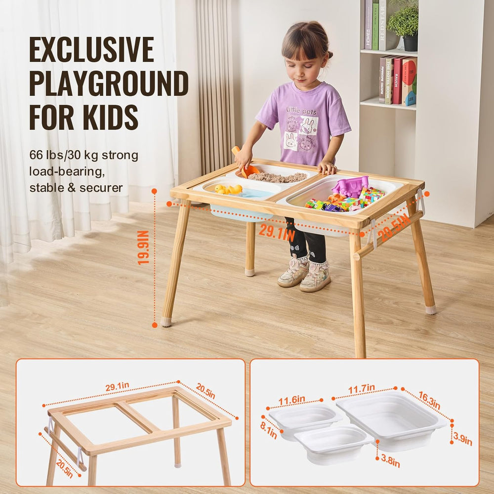VEVOR Sensory Table for Toddlers, Activity with 3 Foldable Storage Bins, Pape...