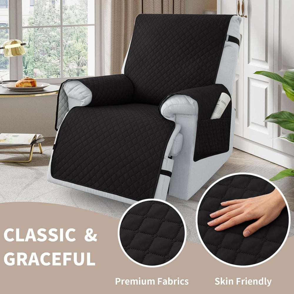 Black Power Lift Extra Wide Recliner Slipcover 28''
