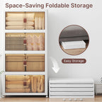 Extra Large Stackable Storage Bins with Lids & Wheels & Door, 660QT-165QT/41GAL*4Pack Foldable Collapsible Closet Organizers, Plastic Containers Drawers for Bedroom Dorm Garage Christmas gift
