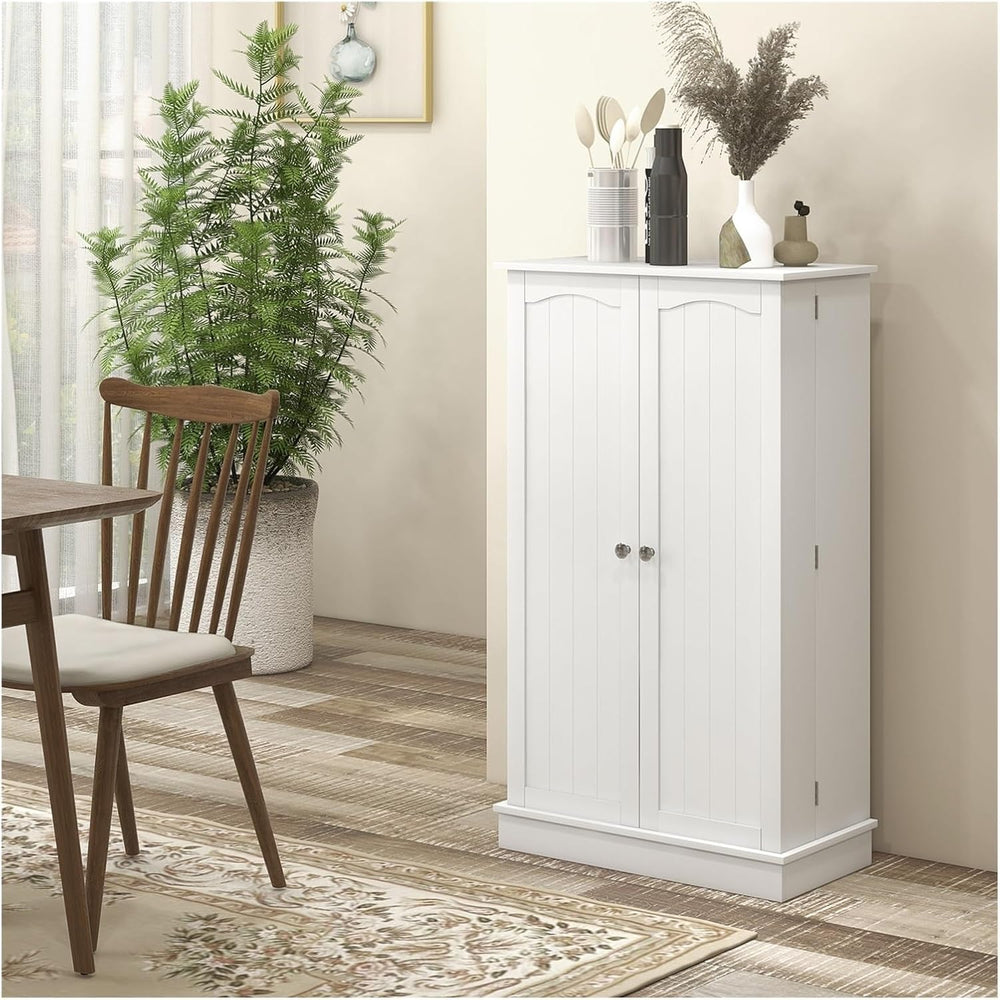 Kitchen Pantry Storage Cabinet W/ 5-Tier Shelving, 12 Spice Racks,for Kitchen