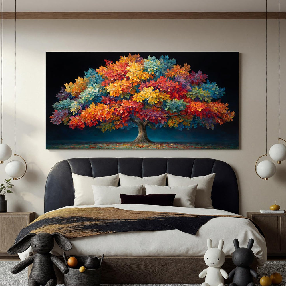 YISXINOAG Colorful Tree of Life Wall Art Modern Landscape Painting 24"X4...