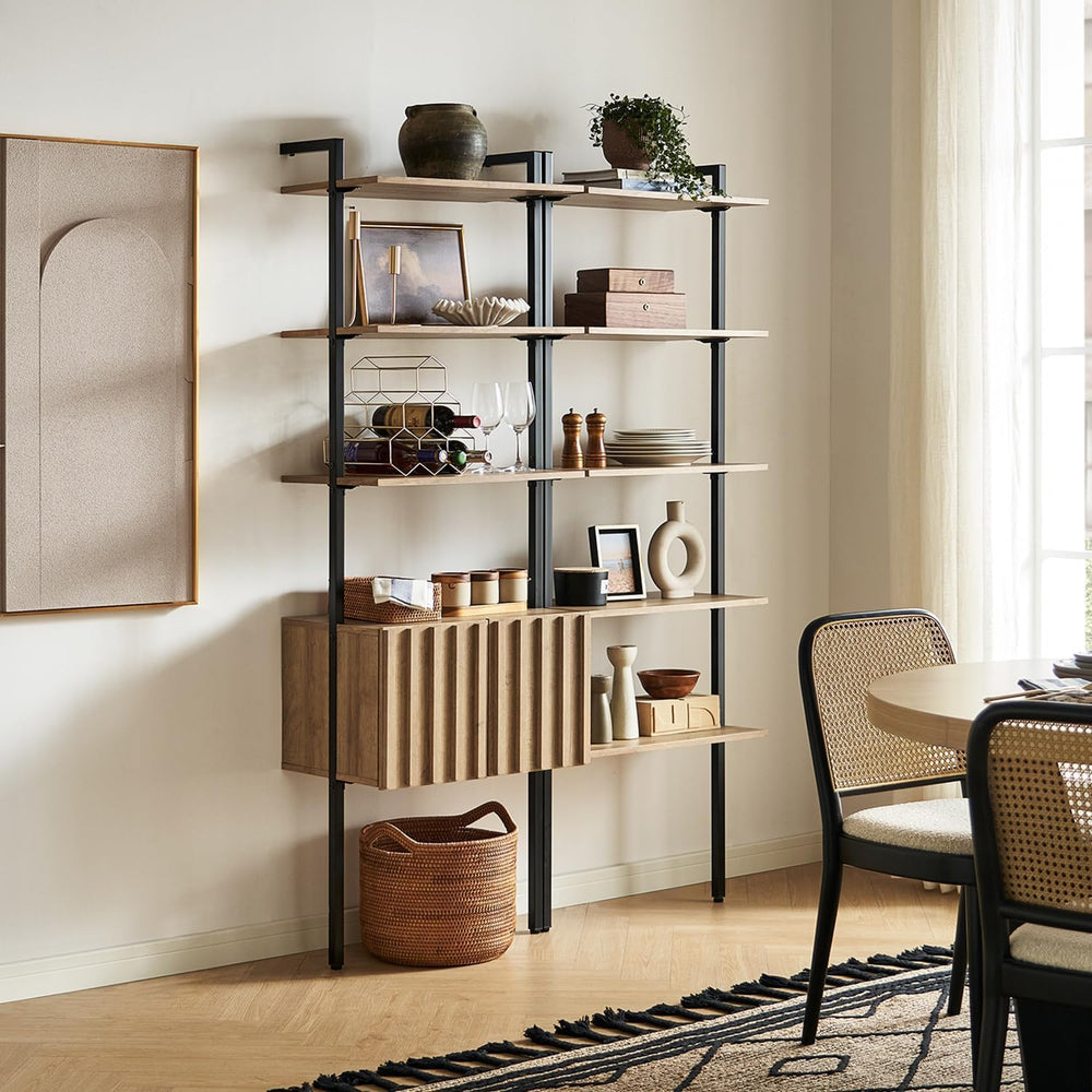 mopio Norwin Ladder Book Shelf, Wall-Mount Storage Rack, Wall Bookshelf, Farm...