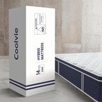 Coolvie Twin XL Mattress 14 Inch, Gel Memory Foam Bed in a Box, Adaptive Support Breathable Hybrid Mattresses with CertiPUR-US Certified, Double Coesoling Individually Coil & Medium Plush Support