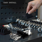 12 PC Magnetic Tool Organizer for Wrenches - Wrench Holders Organizers Set with Secure Rack Design - Toolbox Organization System for Workshop & Garage Use (Black)