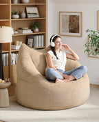 Relefree Cafy Bean Bag Chair for Adults,Oversized Reading Chair with Armrests,Memory Foam Filling Comfy Chair,Giant Cozy Adult Bean Bag Chair,Large Lazy Living Room Chair for Bedroom,Reading Nook