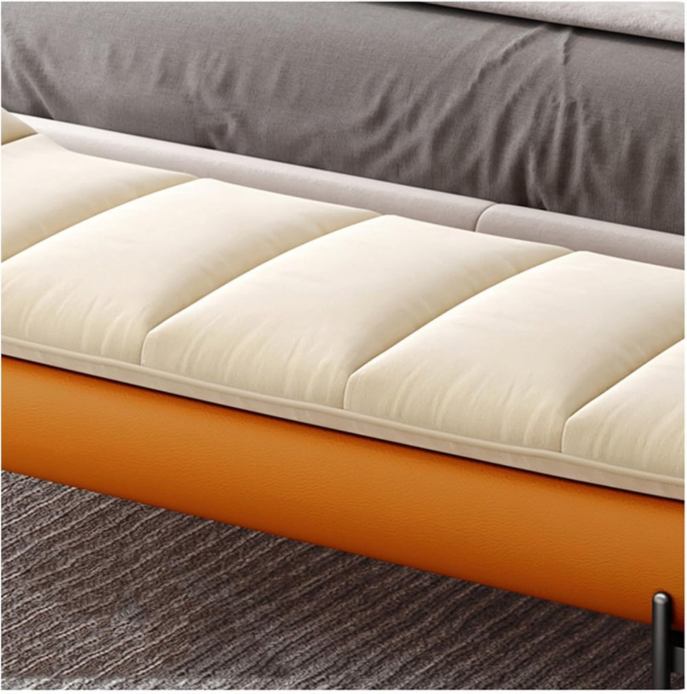Modern Leathers End of Bed Bench for Bedroom,Upholstered Storage Ottoman Entr...