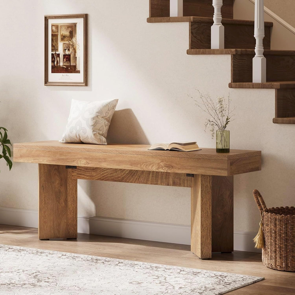Tribesigns Wooden Entryway Bench, 47" Farmhouse Indoor End of Bed Bench,...