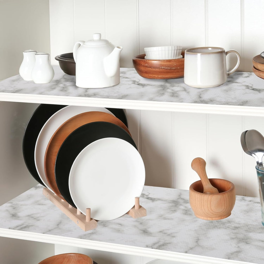 Drawer and Shelf Liner for Kitchen Cabinets, Non-Adhesive Strong Grip Thickened Cabinet Liners for Shelves, Non-Slip Mats Shelving Paper Protect Cupboard, Dresser, Pantry | Marble, 23.6" x 20FT