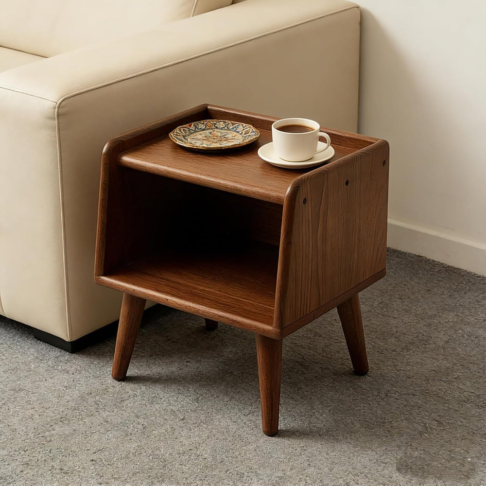 Solid Beech Wood End Tabld Nightstand Bedside Table Modern Night Stand Minima...
