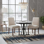 Dining Chairs Set of 2, Modern Dining Room Chairs with Wooden Legs, Upholstered Kitchen Farmhouse Parsons Chairs for Restaurant & Cafe- Beige