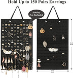 Resovo Hanging Earrings Organizer & Holder - 20 Hooks, Holds Up To 300 Pairs, Compact Design, Soft Material, Earring Hanger & Display for Women & Girls - 1 Pack