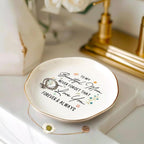 Beautiful Mom Forever Always Ceramic Ring Dish | Mother's Day • Mom • Floral Keepsake • Jewelry Organizer • Elegant Bedroom Decor