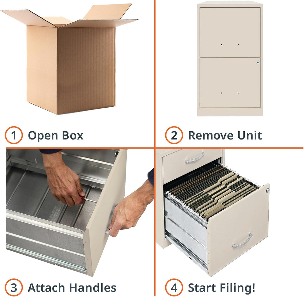 NuSparc 2 Drawer Locking Filing Cabinet | Pre-Assembled Steel Construction | ...