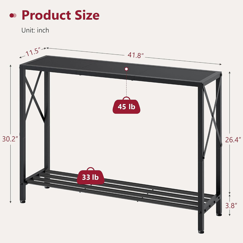 Tajsoon Console Table 41.8", 2 Tier Narrow Entryway Table with Shelves |...