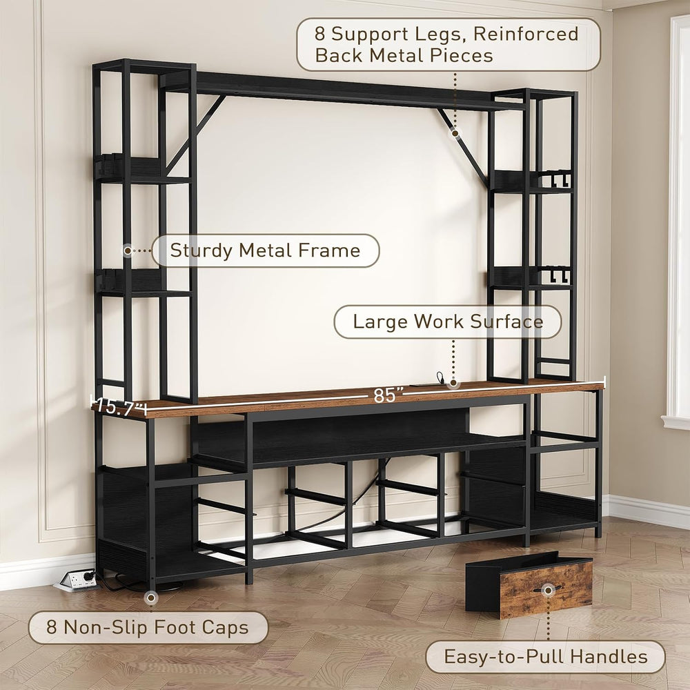 RALGEND Large Entertainment Center for TVs up to 65", Wall Unit TV Stand...